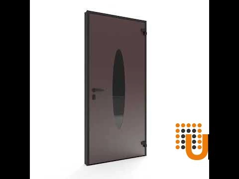 Single swing metal-aluminum classic exterior door with triplex glass | Ronex 1277 Brown | 50 x 80 photo#8