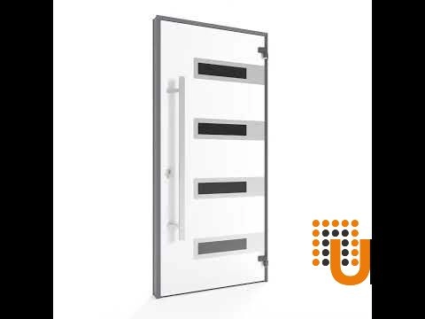 Single swing metal-aluminum modern exterior door with triplex glass | Ronex 0131 Gray | 36 x 96 photo#7