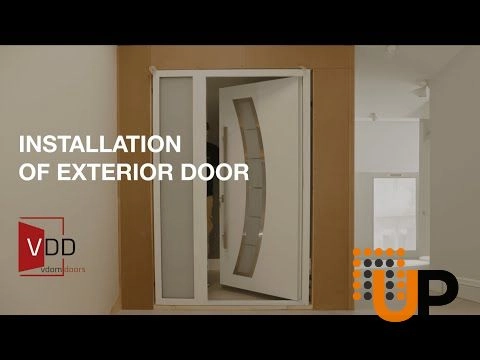 Modern steel exterior aluminum door with frosted glass | Deux 0757 Grey | 68 x 96 (16+36+16 x 96) photo#9