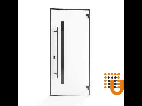 Single swing metal-aluminum modern exterior door with triplex glass | Ronex 0162 Red Oak | 36 x 96 photo#7
