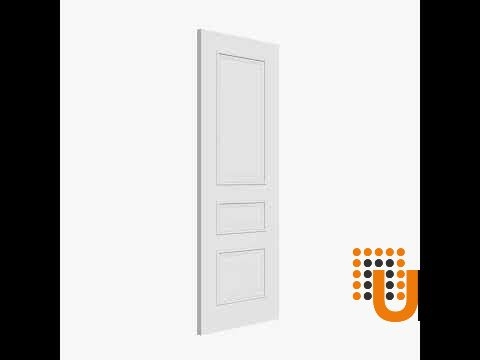 Single solid wood with honeycomb sliding interior barn door | Royal 9833 White | 18 x 80 photo#4