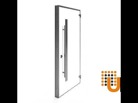 Single swing metal-aluminum modern exterior door with tinted clear-mirrored glass | Dekton 0163 Ardesia Nero | 60 x 96 photo#7