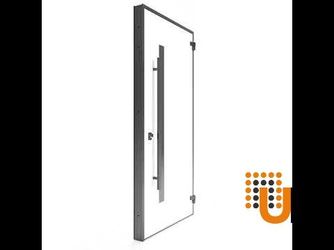 Single swing metal-aluminum modern exterior door with triplex glass | Ronex 0144 Gray | 48 x 96 photo#7