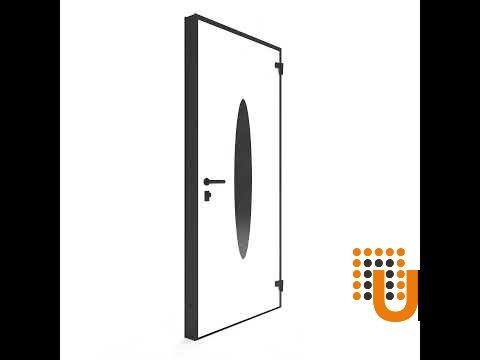 Single swing metal-aluminum classic exterior door with triplex glass | Ronex 1277 Black | 68 x 80 photo#8