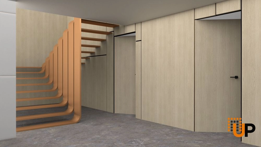 Single solid wood with honeycomb swing flush interior hidden door | Planum 0010 Oak | 28 x 80 photo#2