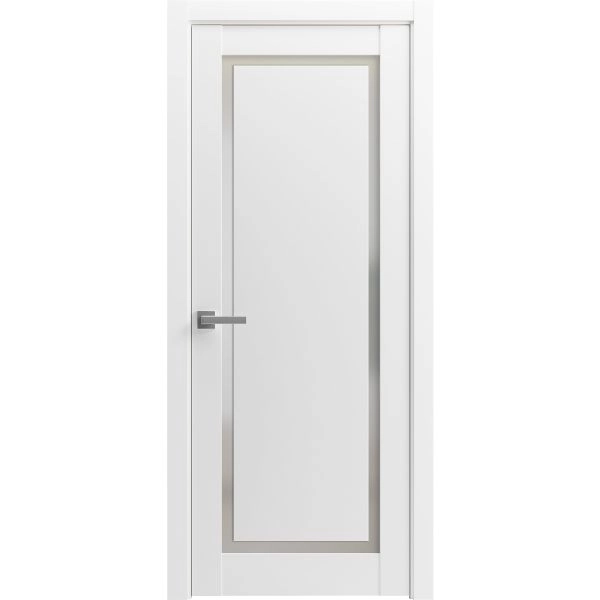 Modern Wood Interior Door with Hardware | Planum 0888 White Silk | Single Panel Frame Trims | Bathroom Bedroom Sturdy Doors-18" x 80"