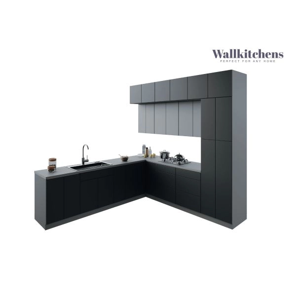 Kitchen Culinary Haven Collection Black & Gray Color Base Size 9Ft Wide