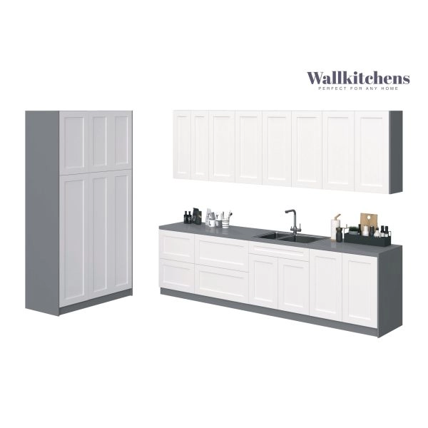 Kitchen Oasis Collection White Matte Color Base Size 10Ft Wide