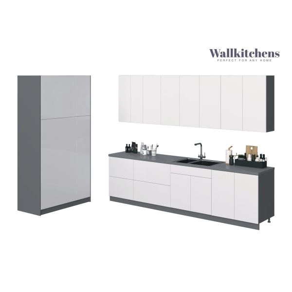 Kitchen Oasis Collection White Gloss Color Base Size 10Ft Wide