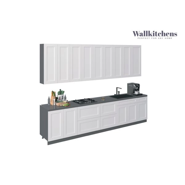 Kitchen Elite Epicure Collection White Matte Color Base Size 11Ft Wide