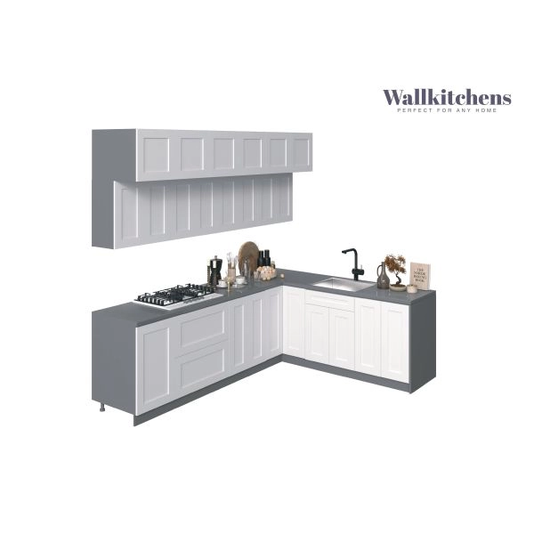 Kitchen Radiance Collection White Matte Color Base Size 9Ft Wide