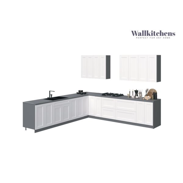 Kitchen Prodigy Collection White Matte Color Base Size 11Ft Wide