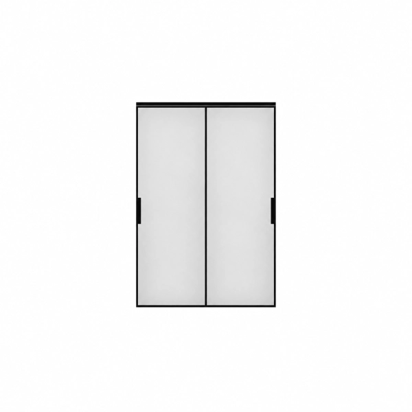 Lumo 1900 interior closet bypass door 48x80 (2* 24x80) black aluminum