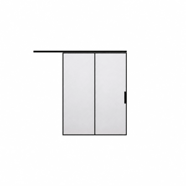 Lumo 1900 interior barn bypass door 48x80 (2* 24x80) black aluminum