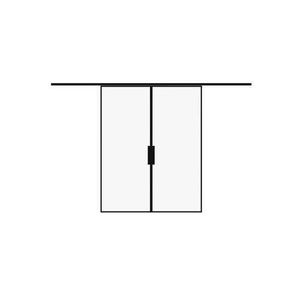 Lumo 1800 interior barn double door 48x80 (2* 24x80) black aluminum