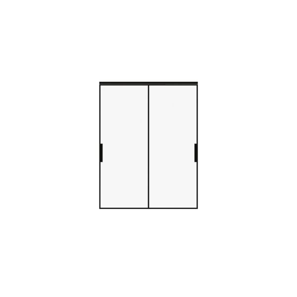 Lumo 1800 interior closet bypass door 48x80 (2* 24x80) black aluminum