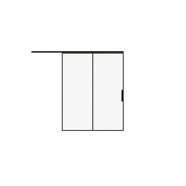 Lumo 1800 interior barn bypass door 48x80 (2* 24x80) black aluminum