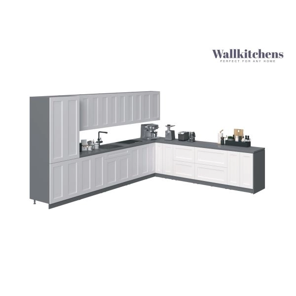 Kitchen Regal Collection White Matte Color Base Size 13Ft Wide