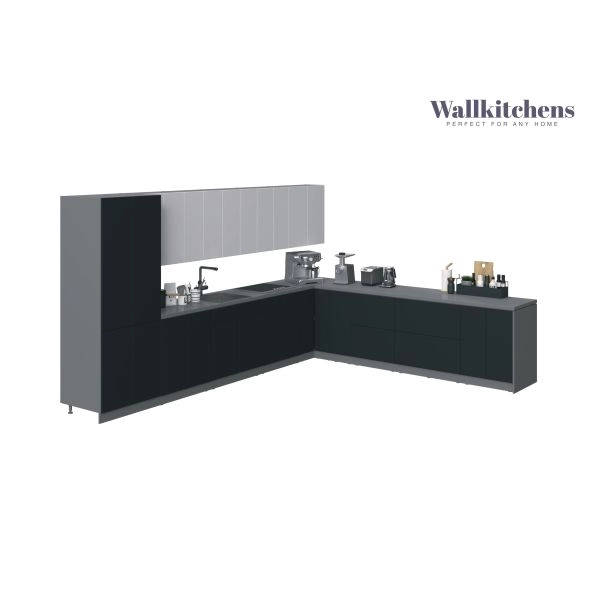 Kitchen Regal Collection Black & White Gloss Color Base Size 13Ft Wide