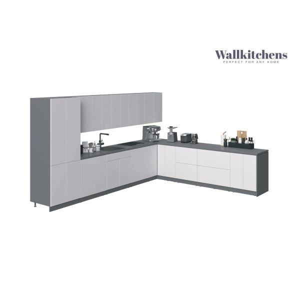 Kitchen Regal Collection White Gloss Color Base Size 13Ft Wide