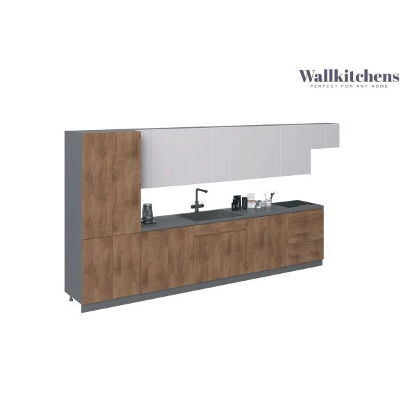 Kitchen Imperial Collection Natural Teak & White Gloss Color Base Size 15Ft Wide