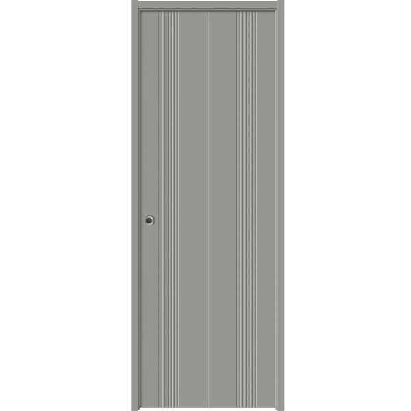 Sliding Closet Bi-fold Doors 36 x 80 inches | BASIC 0111 Dove Grey | Sturdy Tracks Moldings Trims Hardware Set | Wood Solid Bedroom Wardrobe Doors