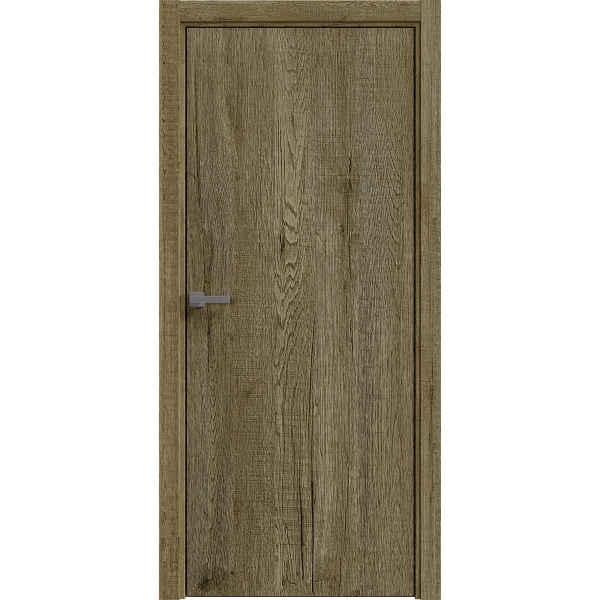 Interior Solid French Door 18 x 80 inches | BASIC 3001 Antique Oak | Single Regular Panel Frame Handle | Bathroom Bedroom Modern Doors