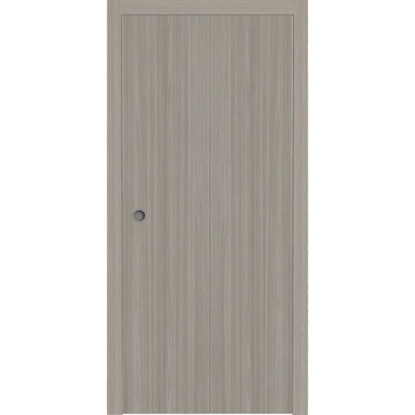 Sliding Closet Bi-fold Doors 36 x 80 inches | BASIC 3001 Oak Franko | Sturdy Tracks Moldings Trims Hardware Set | Wood Solid Bedroom Wardrobe Doors