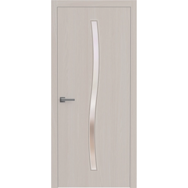 Interior Solid French Door 18 x 80 inches | BASIC 3002 Ash Franko | Single Regular Panel Frame Handle | Bathroom Bedroom Modern Doors