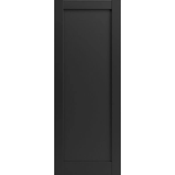 Lite Slab Barn Door Panel | Quadro 4111 Matte Black | Sturdy Finished Wooden Modern Doors | Pocket Closet Sliding