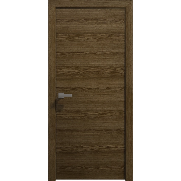 Interior Solid French Door 18 x 80 inches | Ego 5000 Marble Oak | Single Regular Panel Frame Handle | Bathroom Bedroom Modern Doors