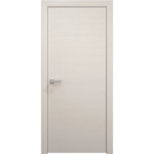 Interior Solid French Door 18 x 80 inches | Ego 5000 Painted White Oak | Single Regular Panel Frame Handle | Bathroom Bedroom Modern Doors
