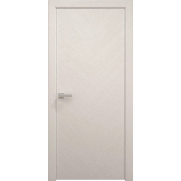 Interior Solid French Door 18 x 80 inches | Ego 5005 Painted White Oak | Single Regular Panel Frame Handle | Bathroom Bedroom Modern Doors