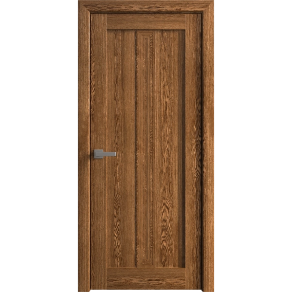 Interior Solid French Door 18 x 80 inches | Ego 5006 Cognac Oak Veneer | Single Regular Panel Frame Handle | Bathroom Bedroom Modern Doors