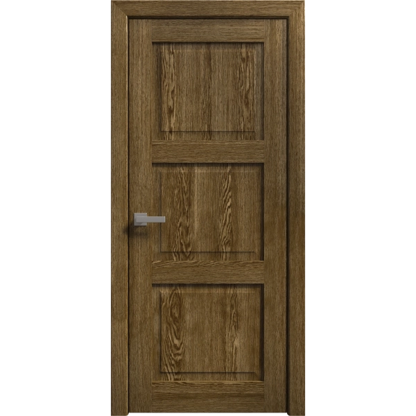 Interior Solid French Door 18 x 80 inches | Ego 5010 Marble Oak | Single Regular Panel Frame Handle | Bathroom Bedroom Modern Doors