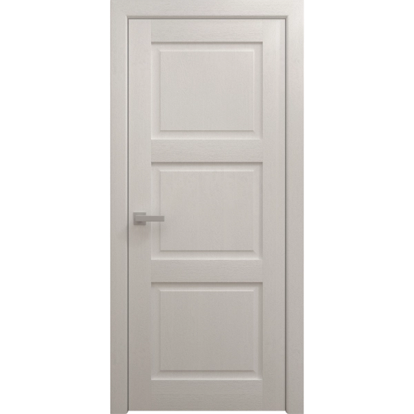 Interior Solid French Door 18 x 80 inches | Ego 5010 Painted White Oak | Single Regular Panel Frame Handle | Bathroom Bedroom Modern Doors