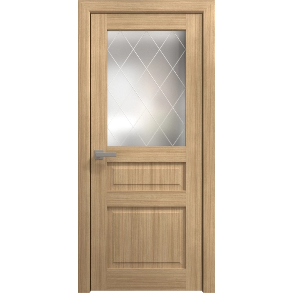 Interior Solid French Door 18 x 80 inches | Ego 5011 Natural Oak | Single Regular Panel Frame Handle | Bathroom Bedroom Modern Doors