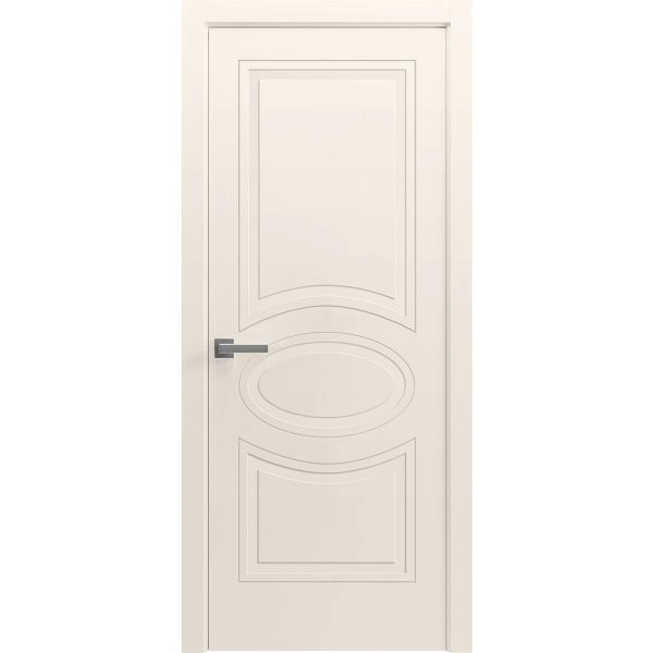 Interior Solid French Door 18" x 80" inches / Mela 7001 Painted Creamy / Single Regular Panel Frame Handle / Bathroom Bedroom Modern Doors