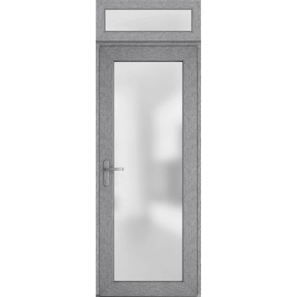 Manux 8102 exterior metal-plastic door 30x94 (30x80+14) grey upvc