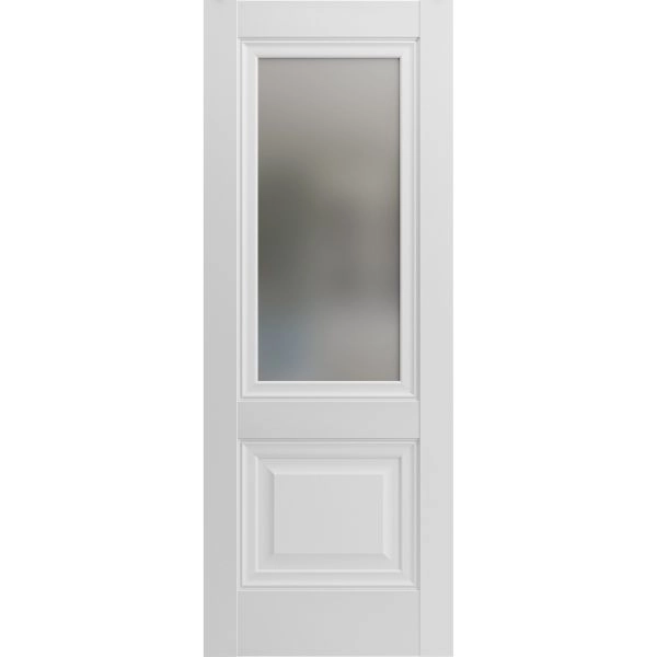 Slab Barn Door Panel | Lucia 8822 White Silk | Sturdy Finished Wooden Kitchen Pantry Shaker Doors | Pocket Closet Sliding