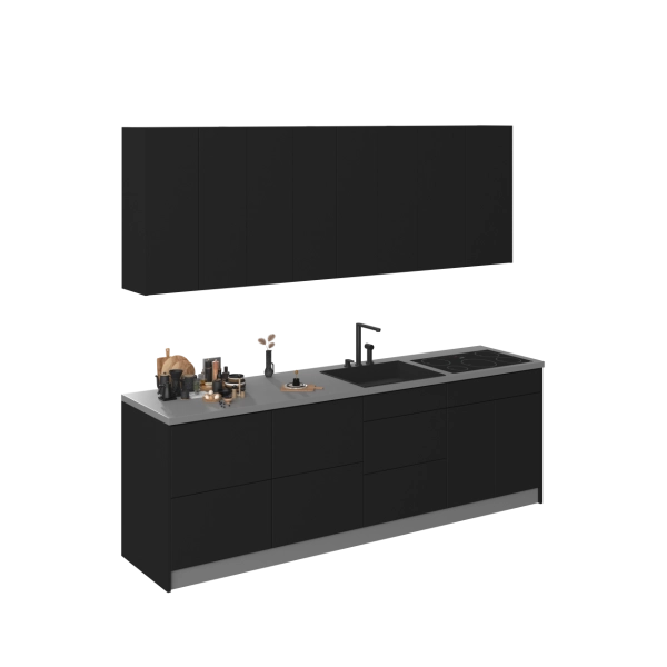 Kitchen Fusion Collection Black Color Base Size 8.5Ft Wide