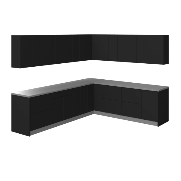 Kitchen Modern Collection Black Color Base Size 10x8,5Ft Wide