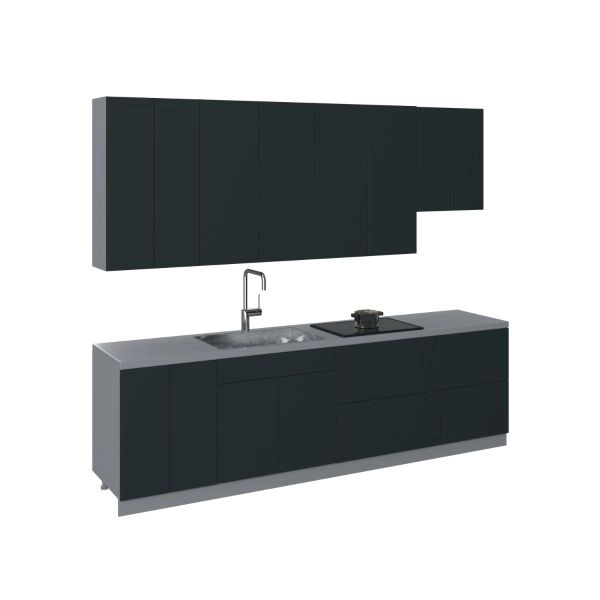 Kitchen Contemporary Collection Black Color Base Size 9.5Ft Wide