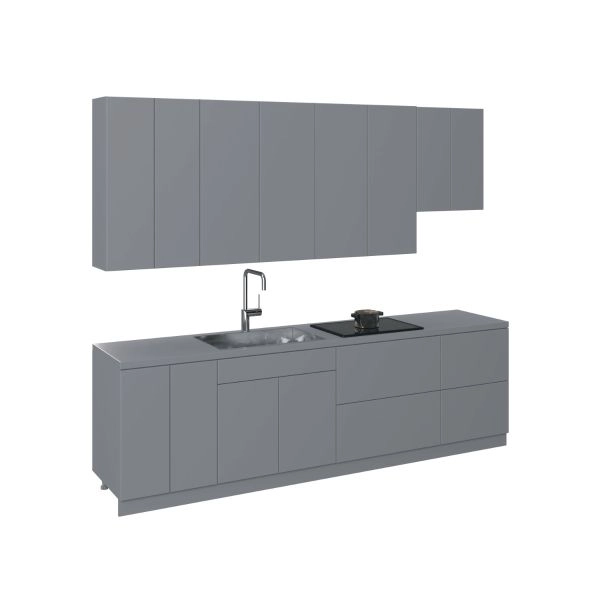 Kitchen Contemporary Collection Gray Color Base Size 9.5Ft Wide