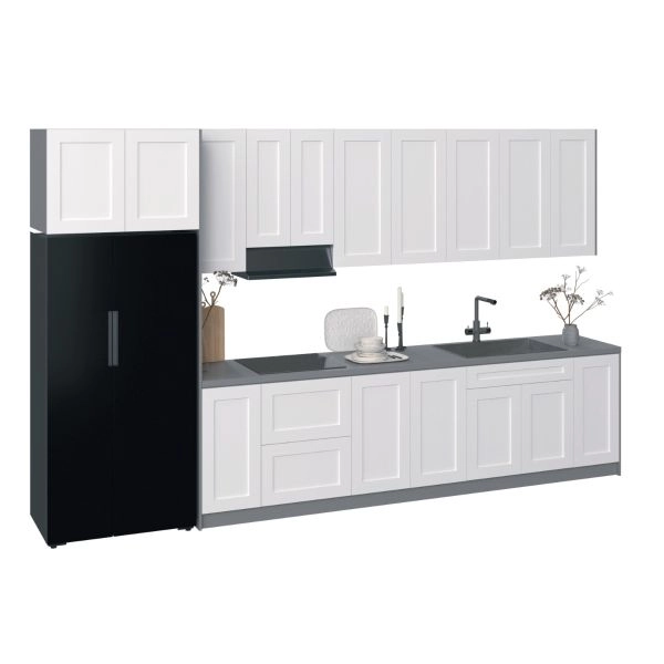 Kitchen Timekeeper Collection White Matte Color Base Size 13Ft Wide