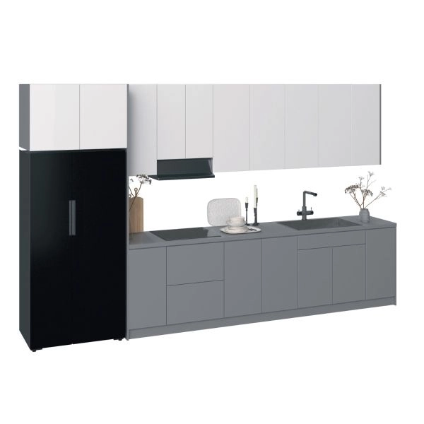 Kitchen Timekeeper Collection Gray & White Gloss Color Base Size 13Ft Wide