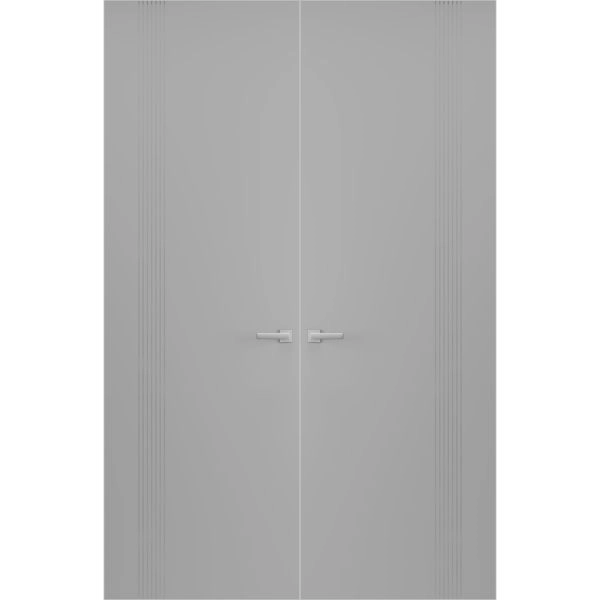 Hidden Double Doors | Basic 0111 Dove Grey Concealed Metal Frame 36" x 80" (2* 18x80) Right-hand Inswing