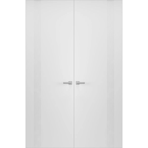 Hidden Double Doors | Basic 0111 Arctic White Concealed Metal Frame 36" x 80" (2* 18x80) Left-hand Inswing