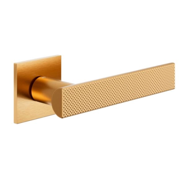 Door Euro Handle ANIK BRILLIANT02 for Magnetic Lock, Antique Satin Gold, Passage