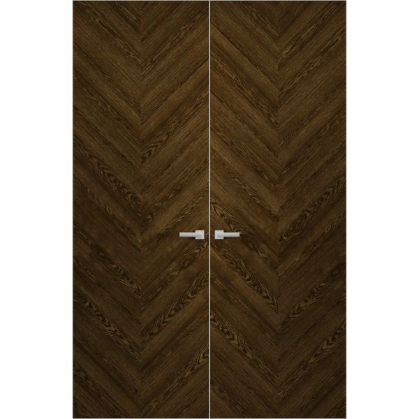 Hidden Double Doors | Ego 5005 Marble Oak Concealed Metal Frame 36" x 80" (2* 18x80) Left-hand Inswing
